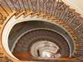 Two White Oak freestanding stacked stairs with all custom iron railing, Pacific Heights-San Francisco, CA