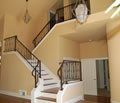 Iron rail with oil rubbed bronze finish/Wood tread
