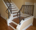 Iron rail with oil rubbed bronze finish/Wood tread