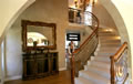 After:  carpet/wood/iron curved stair